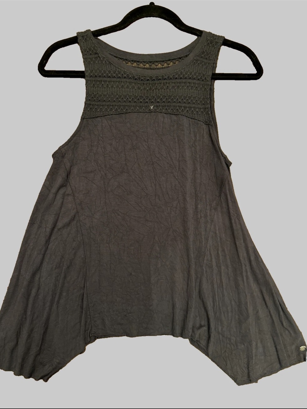 American Eagle Crochet Lace Tank Grey Flowy Boho Top Small